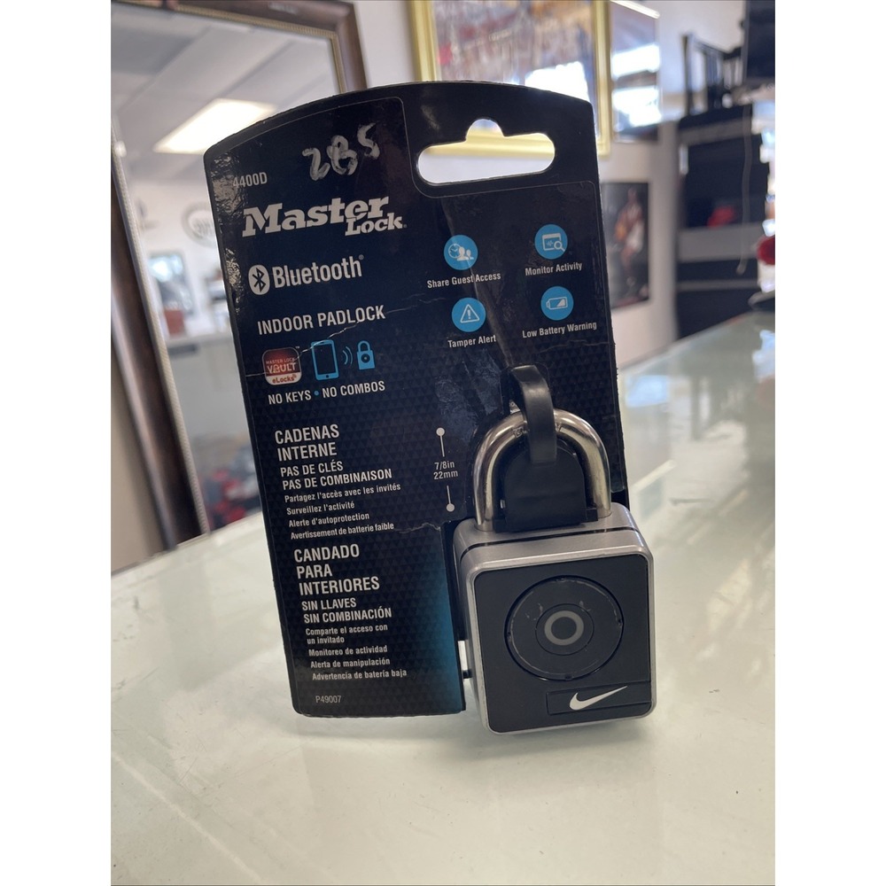Nike Smart Door Lock- Master Lock Padlock Bluetooth-Model 4400D Rare New
